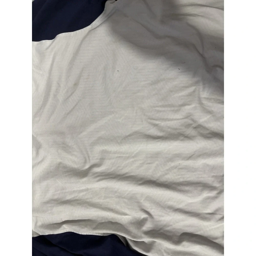 Under Armour ColdGear Shirt Mens Large White/Blue Long Sleeve Fitted Base Layer